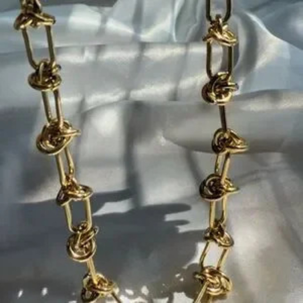 Anthropologie gold color unique Chain Necklace Gift Dainty Minimalist - Picture 4 of 4
